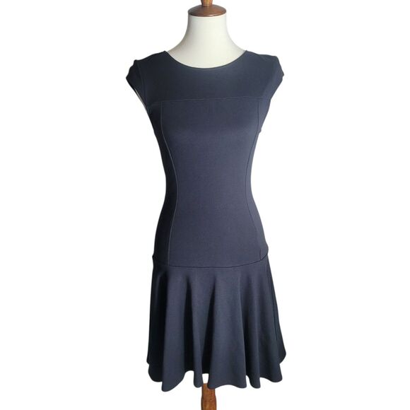 Kate Young Target Cocktail Dress Womens Size 4 Black Ponte Cap Sleeve Open Back - Picture 1 of 12